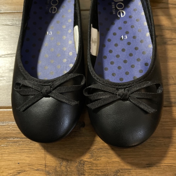 New kids ballet flats with bows black dress shoes size 13 - Picture 5 of 5